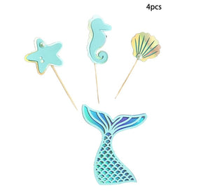Mermaid Themed Cake Toppers (blue)