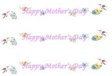 Load image into Gallery viewer, Happy Mother&#39;s Day Hummingbirds Edible Icing Cake Ribbon / Side Strips