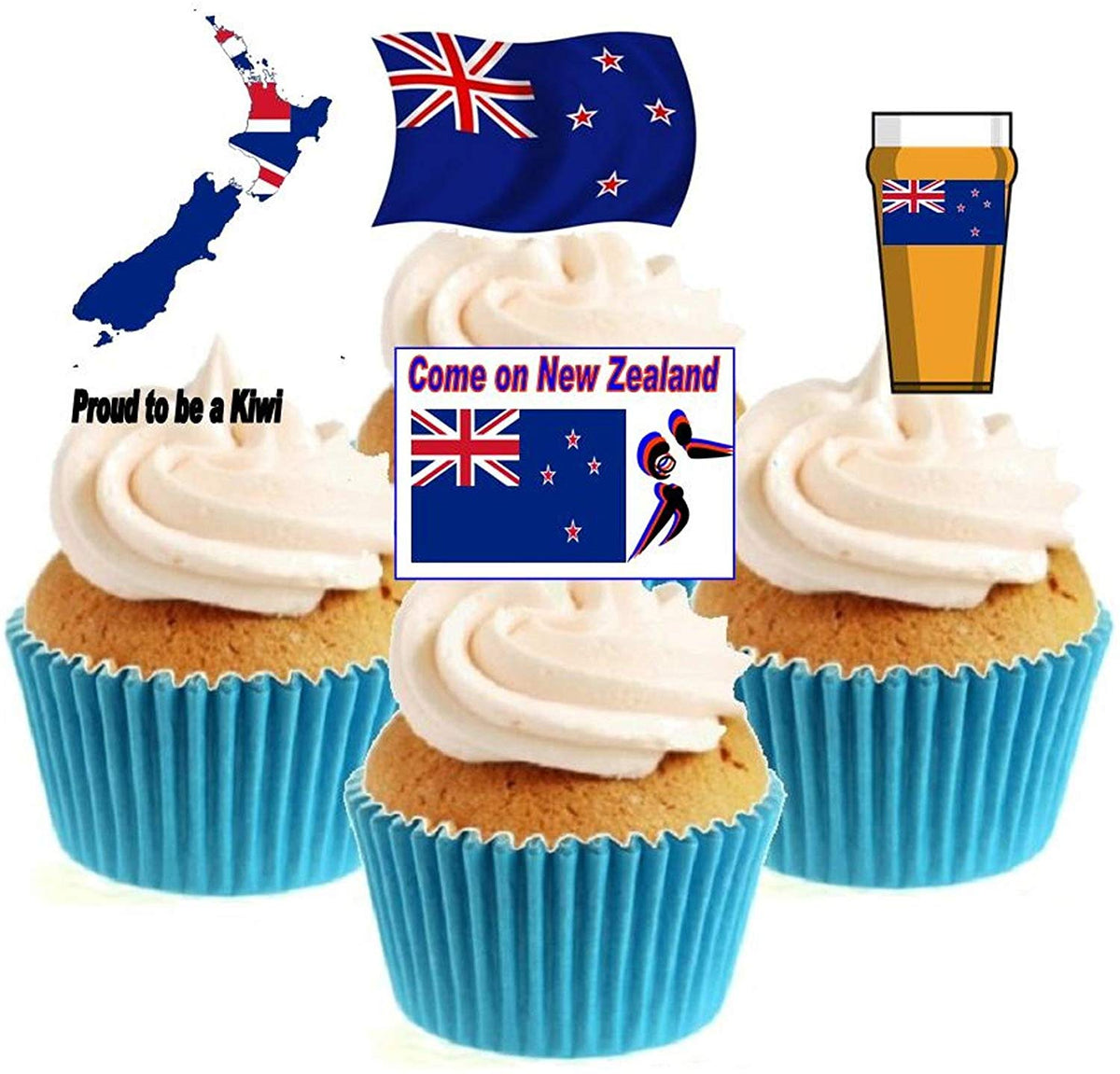 New Zealand Rugby Collection Stand Up Cake Toppers (12 pack ...