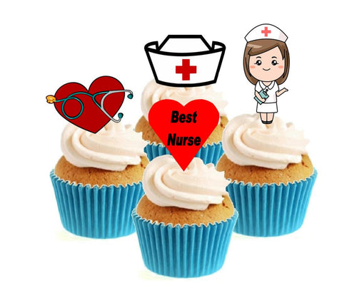 Nurse / Nursing Collection Stand Up Cake Toppers (12 pack)