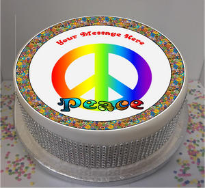 Personalised CND / Peace 8" Icing Sheet Cake Topper