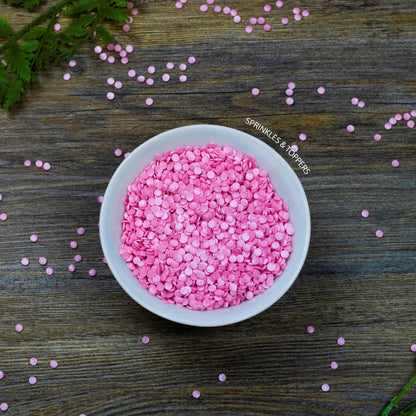 4mm Pink Glimmer Confetti Cupcake / Cake Decoration Sprinkles (100g)  Edible confetti with a lovely shiny finish  Perfect to top any cupcake, large cake, ice cream, cookies, shakes and more...