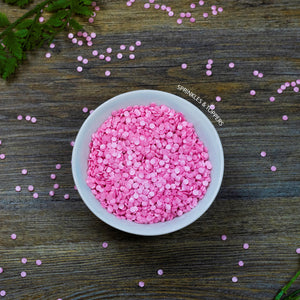 4mm Pink Glimmer Confetti Cupcake / Cake Decoration Sprinkles (100g)  Edible confetti with a lovely shiny finish  Perfect to top any cupcake, large cake, ice cream, cookies, shakes and more...