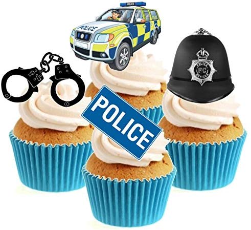 Police Collection Stand Up Cake Toppers (12 pack)