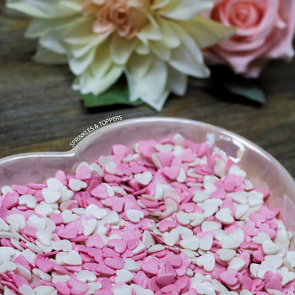 Pink & White Shimmer Hearts