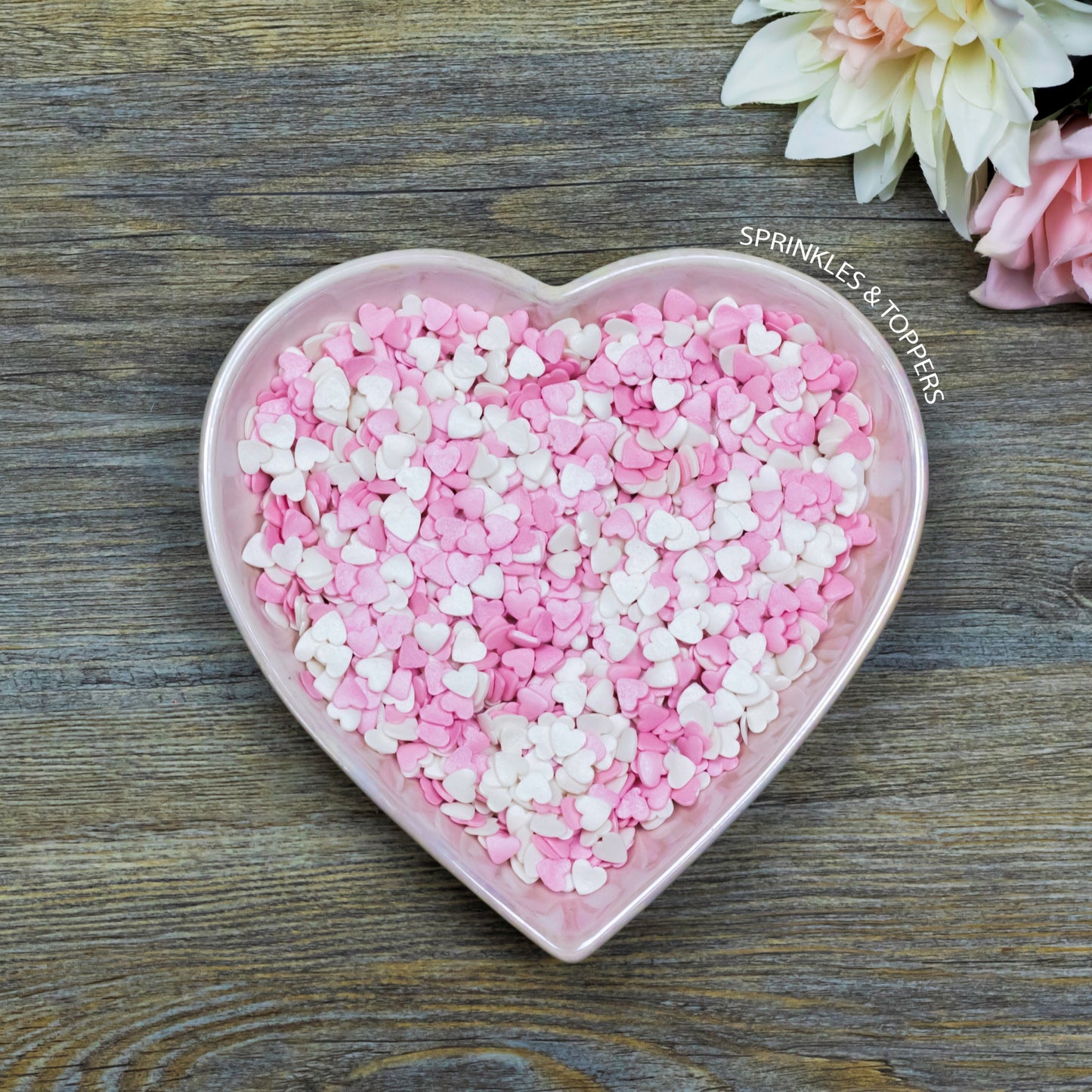 Pink & White Shimmer Hearts