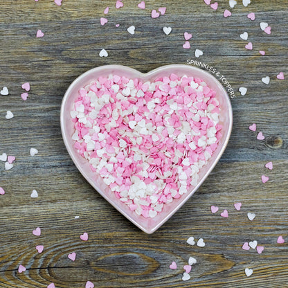 Pink & White Shimmer Hearts