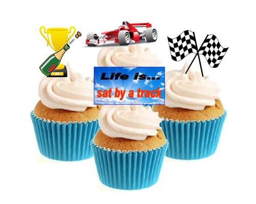 Racing Car Collection Stand Up Cake Toppers (12 pack)