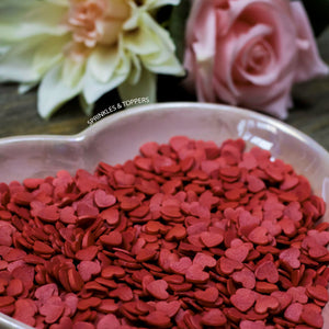 Red Shimmer Hearts