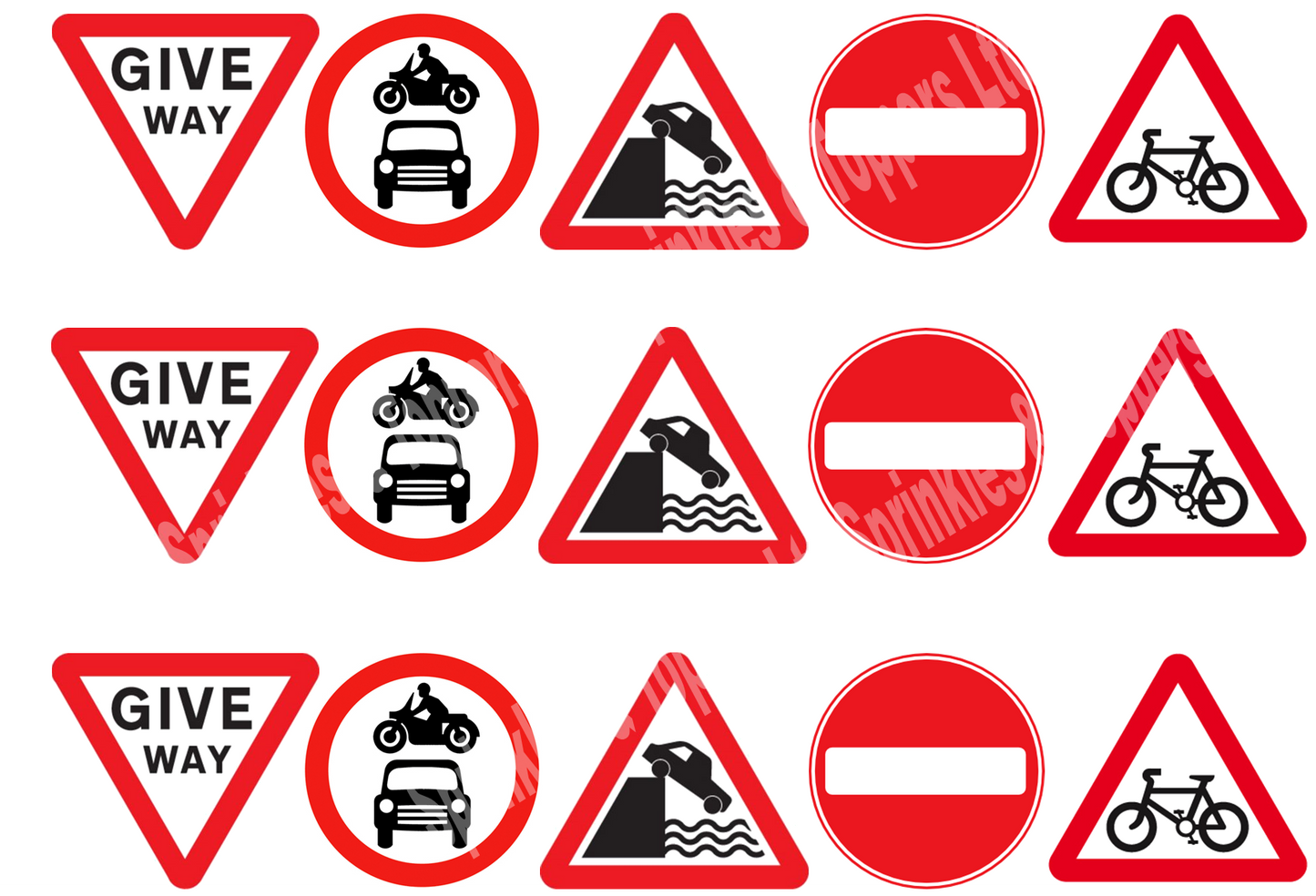 Road Signs Edible Icing Cake Ribbon