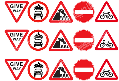 Road Signs Edible Icing Cake Ribbon