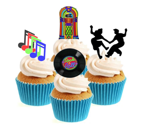Rock & Roll Collection Stand Up Cake Toppers (12 pack)