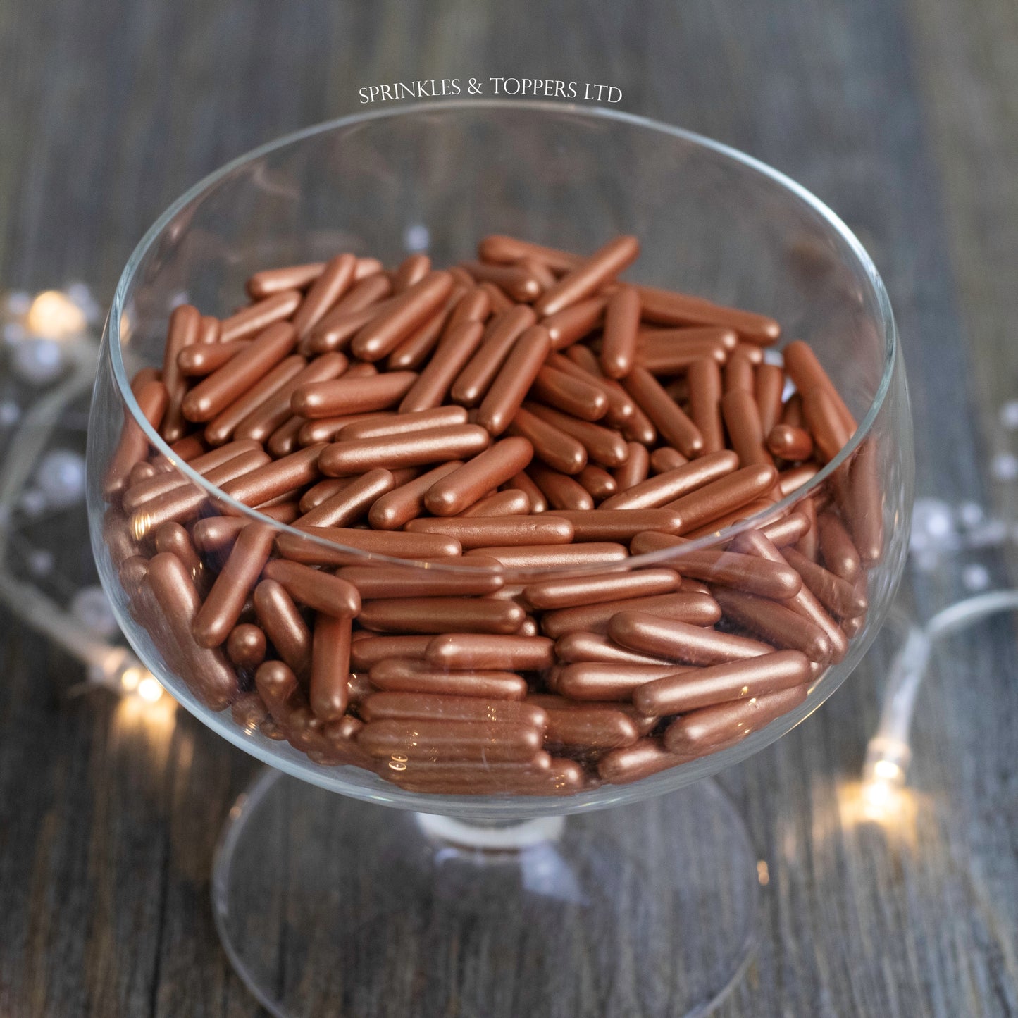 Rose Gold / Copper Pearlescent Macaroni Rods (20mm) Sprinkles