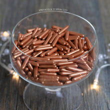 Load image into Gallery viewer, Rose Gold / Copper Pearlescent Macaroni Rods (20mm) Sprinkles