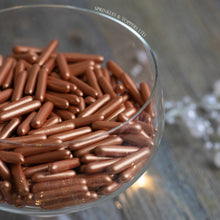 Load image into Gallery viewer, Rose Gold / Copper Pearlescent Macaroni Rods (20mm) Sprinkles
