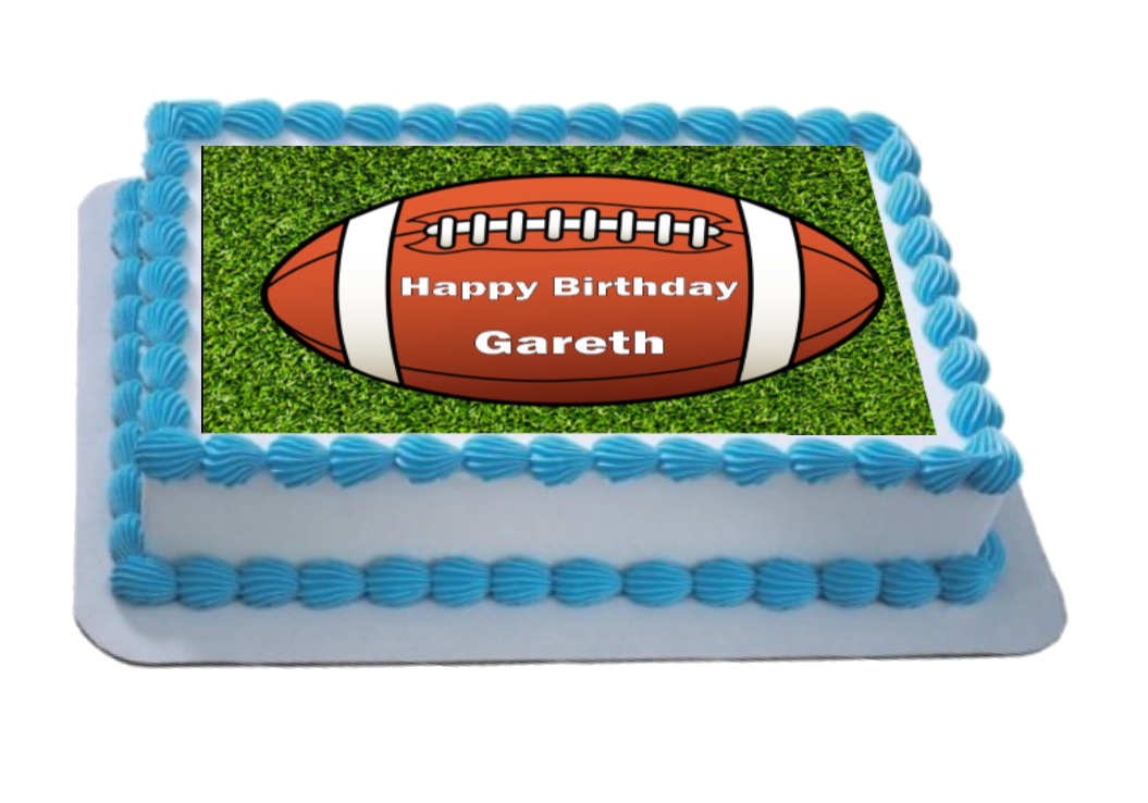 Personalised Rugby Ball A4 Icing Sheet Topper