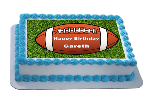 Personalised Rugby Ball A4 Icing Sheet Topper