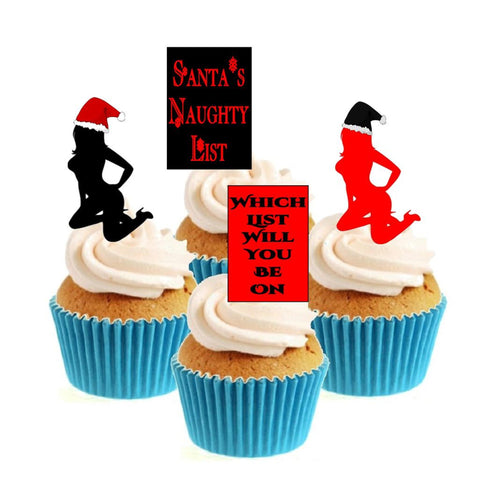 Santa's Naughty List Collection Stand Up Cake Toppers (12 pack)