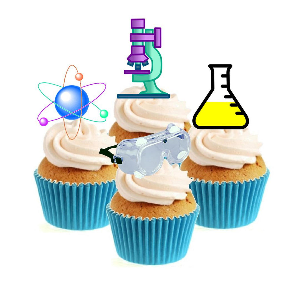 Science Collection Stand Up Cake Toppers (12 pack)
