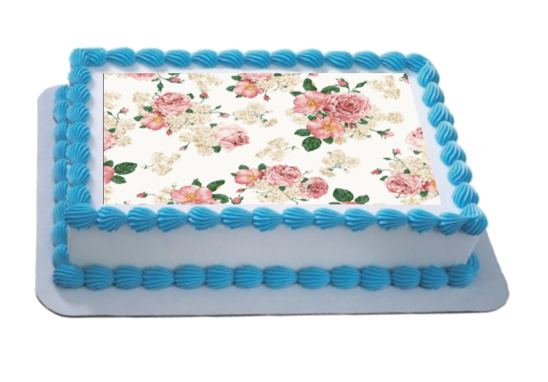 Shabby Chic Floral A4 Themed Icing Sheet