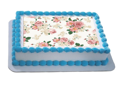 Shabby Chic Floral A4 Themed Icing Sheet