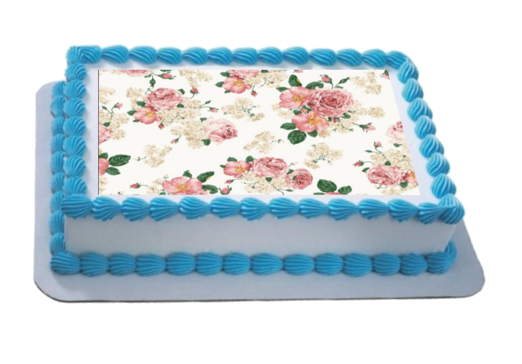 Shabby Chic Floral A4 Themed Icing Sheet