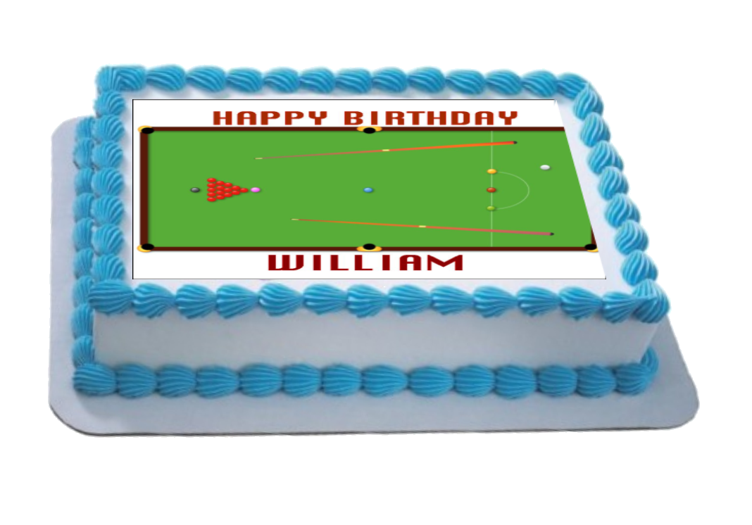 Personalised Snooker Table A4 Icing Sheet Topper