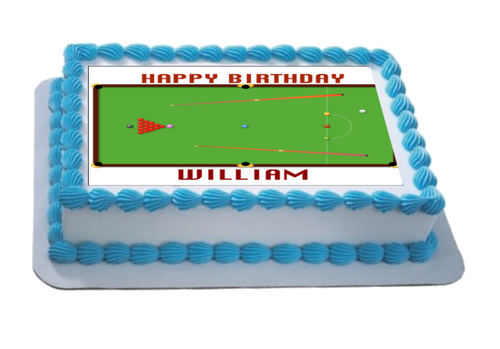 Personalised Snooker Table A4 Icing Sheet Topper