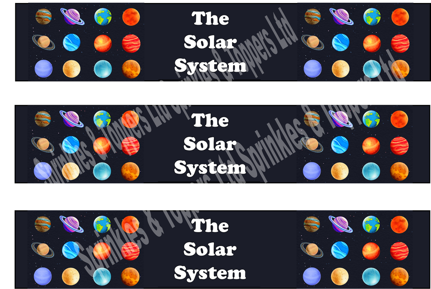 The Solar System Edible Icing Cake Ribbon