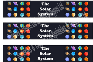 The Solar System Edible Icing Cake Ribbon / Side Strips