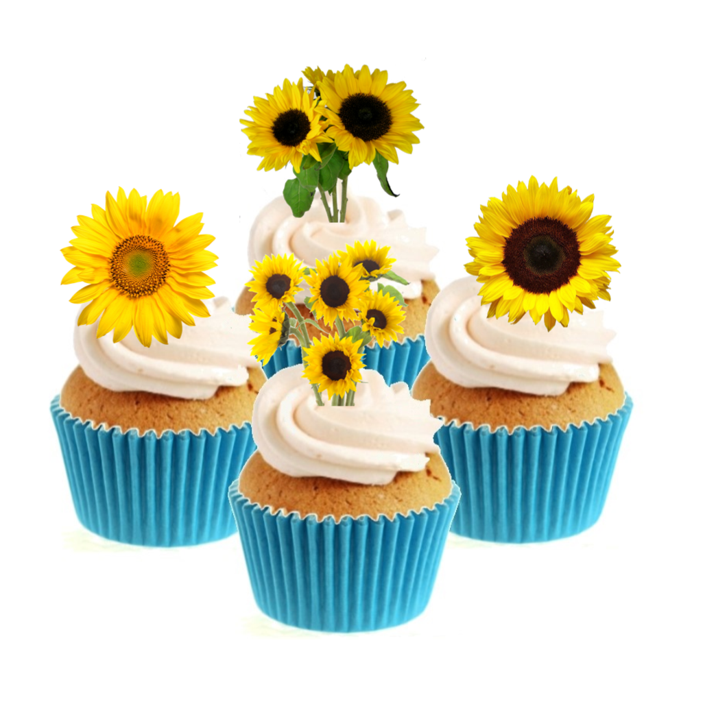 Sunflower Collection Stand Up Cake Toppers (12 pack)