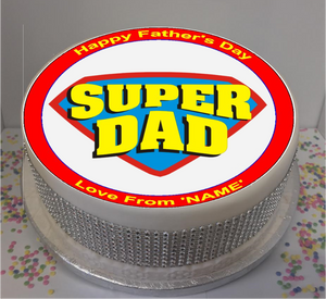 Personalised Super Dad 8" Icing Sheet Cake Topper