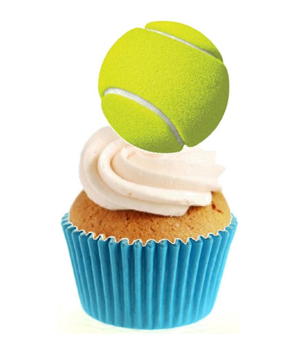 Tennis Ball Stand Up Cake Toppers (12 pack)