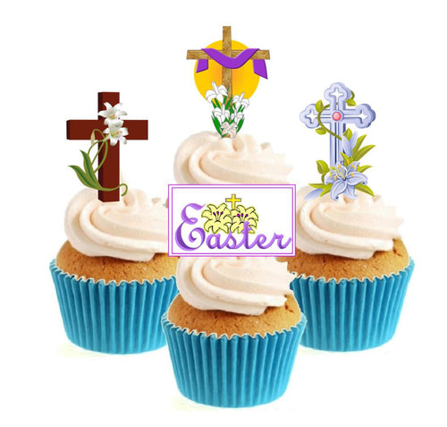 Traditional Easter Collection Stand Up Cake Toppers (12 pack)