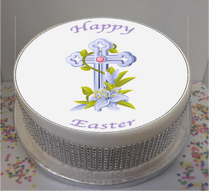Traditional Easter Cross 8" Icing Sheet Cake Topper