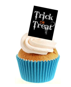 Trick or Treat Black Stand Up Cake Toppers (12 pack)
