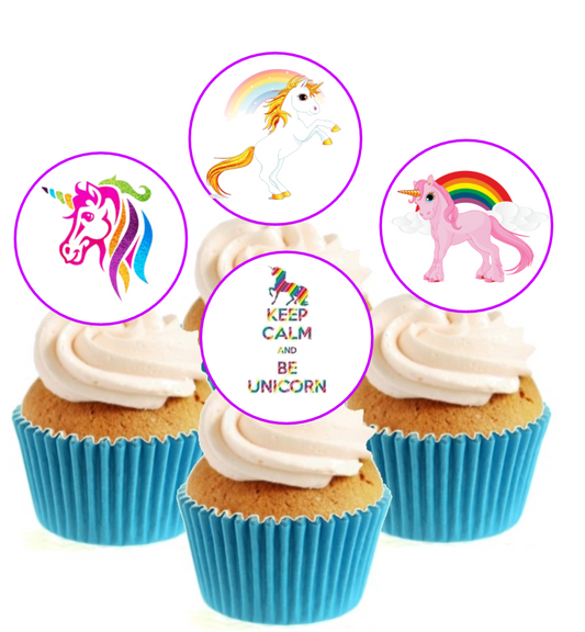 Unicorn Collection Stand Up Cake Toppers (12 pack)