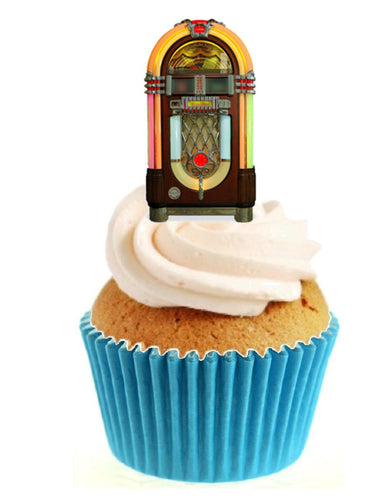 Vintage Jukebox Stand Up Cake Toppers (12 pack)
