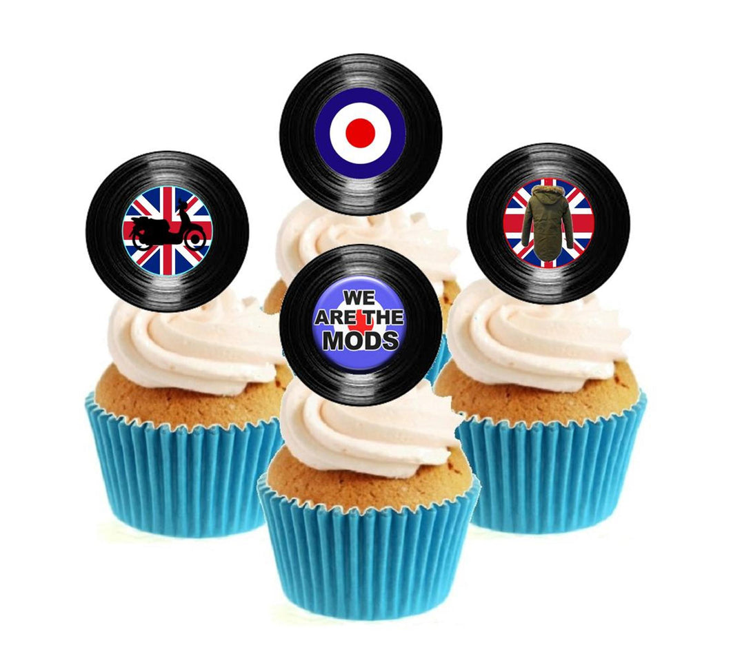 We Are The Mods Vinyl Collection Stand Up Cake Toppers (12 pack)