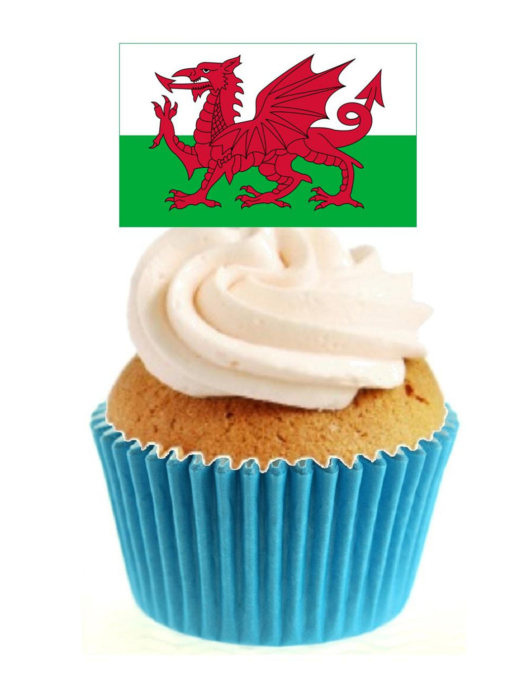 Welsh Flag Stand Up Cake Toppers (12 pack)
