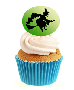 Witch Silhouette (A) Stand Up Cake Toppers (12 pack)