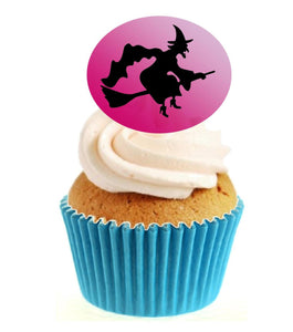 Witch Silhouette (B) Stand Up Cake Toppers (12 pack)