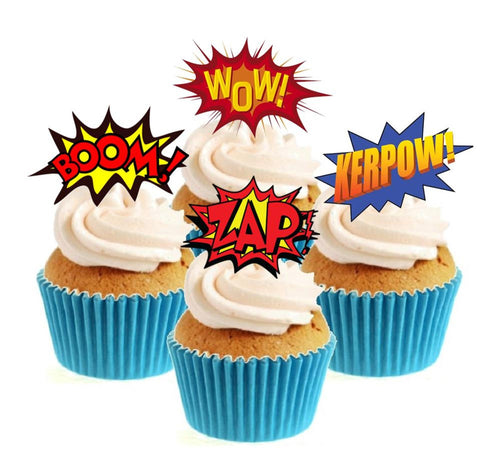 Wow Superhero Collection Stand Up Cake Toppers (12 pack)